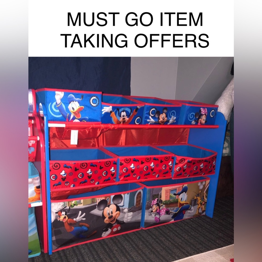 ⛵️ Disney Mickey Mouse Toy Organizer with Some Flaws(See Pictures)❣️Ship Alone❣️